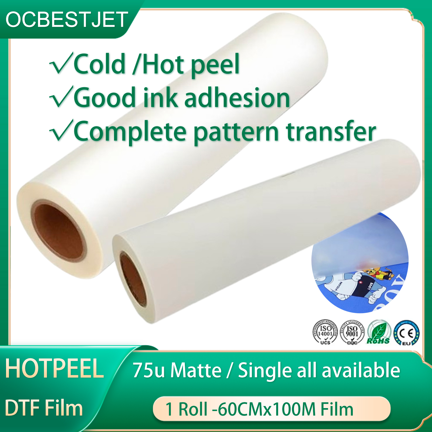 Dtf Hot Peel Film - DTF Film Roll 60cm 100m DTF