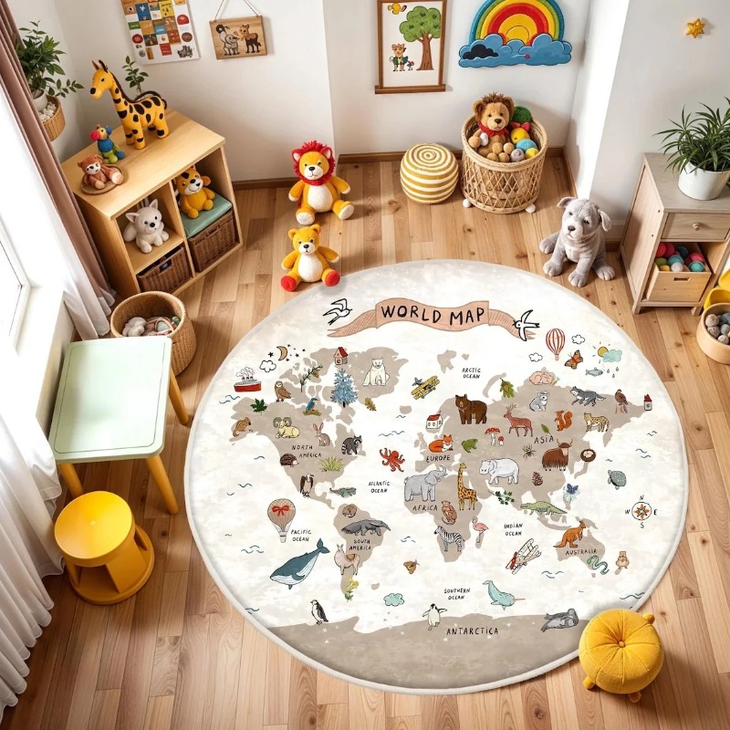 Commercial Printing Services - Children's Play Round Floor Mat Animal