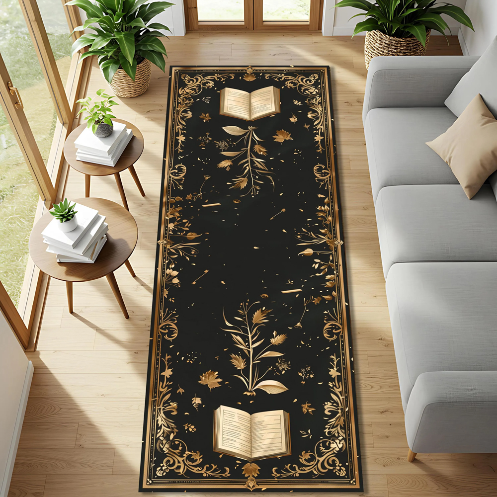Commercial Printing Books - Vintage Book Library Runner Rug Retro