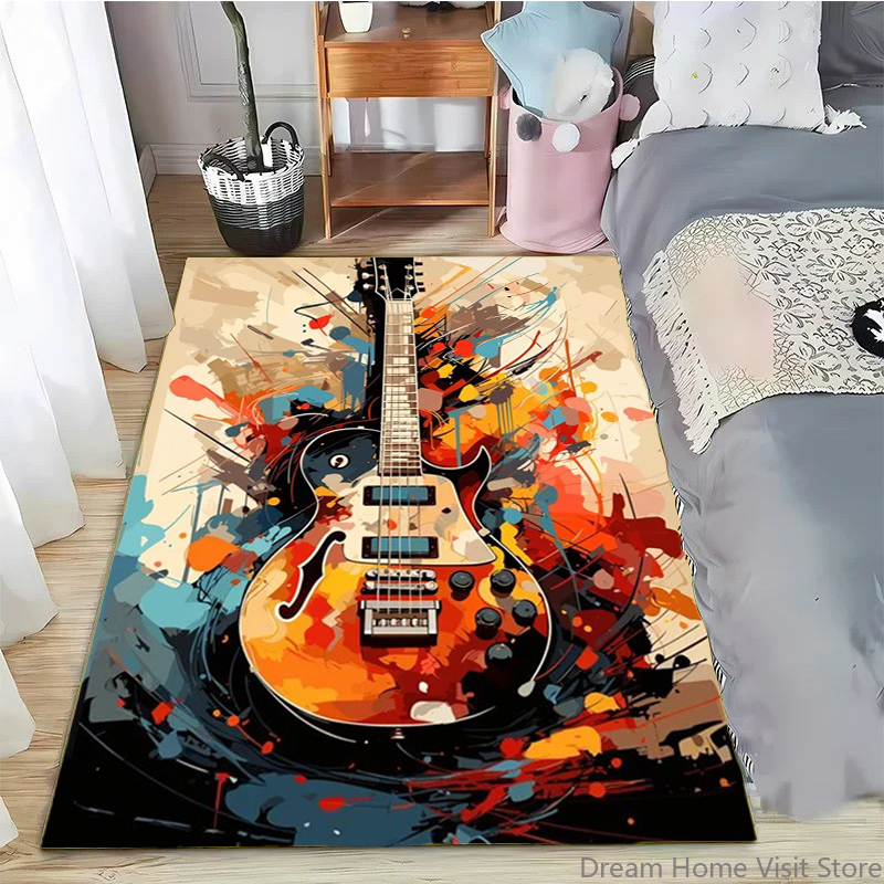 Commercial Printing Services - Abstract Art Musical Instruments Rug Print