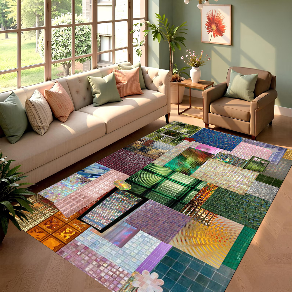 Creative Plaid Printed Carpet  - Commercial Glass Printing incelemesi ve fiyatı