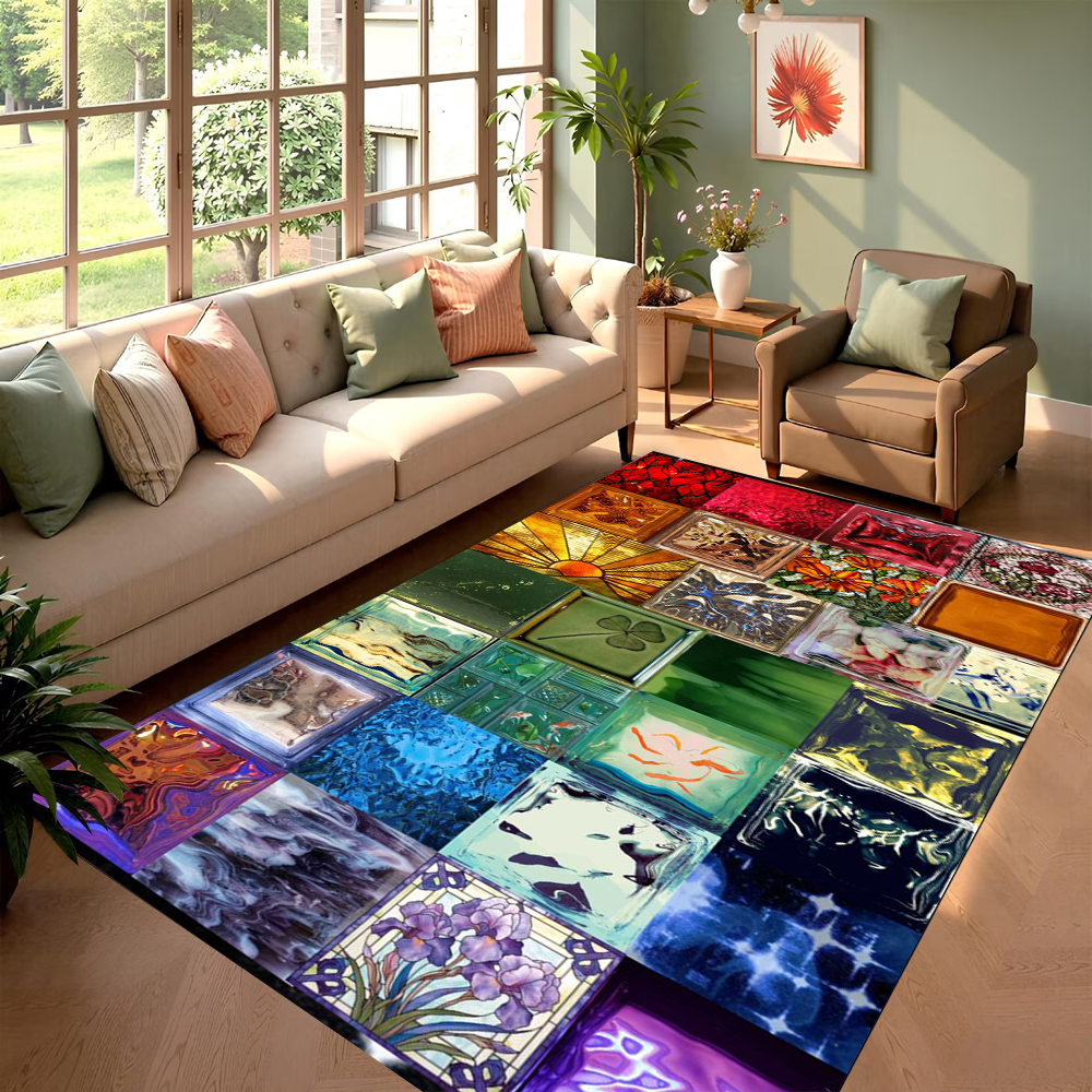Creative Plaid Printed Carpet  - Commercial Glass Printing incelemesi ve fiyatı