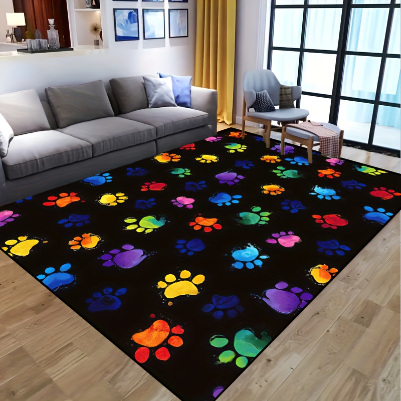 1pc Vibrant Dog Paw Print Area - Commercial Printing And Design incelemesi ve fiyatı