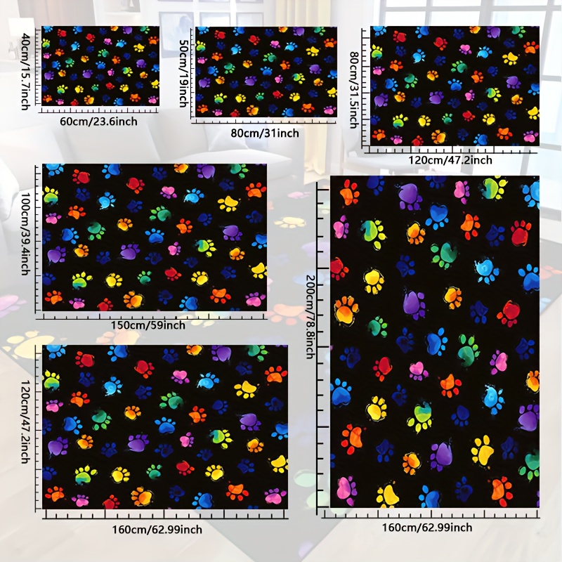 1pc Vibrant Dog Paw Print Area - Commercial Printing And Design incelemesi ve fiyatı