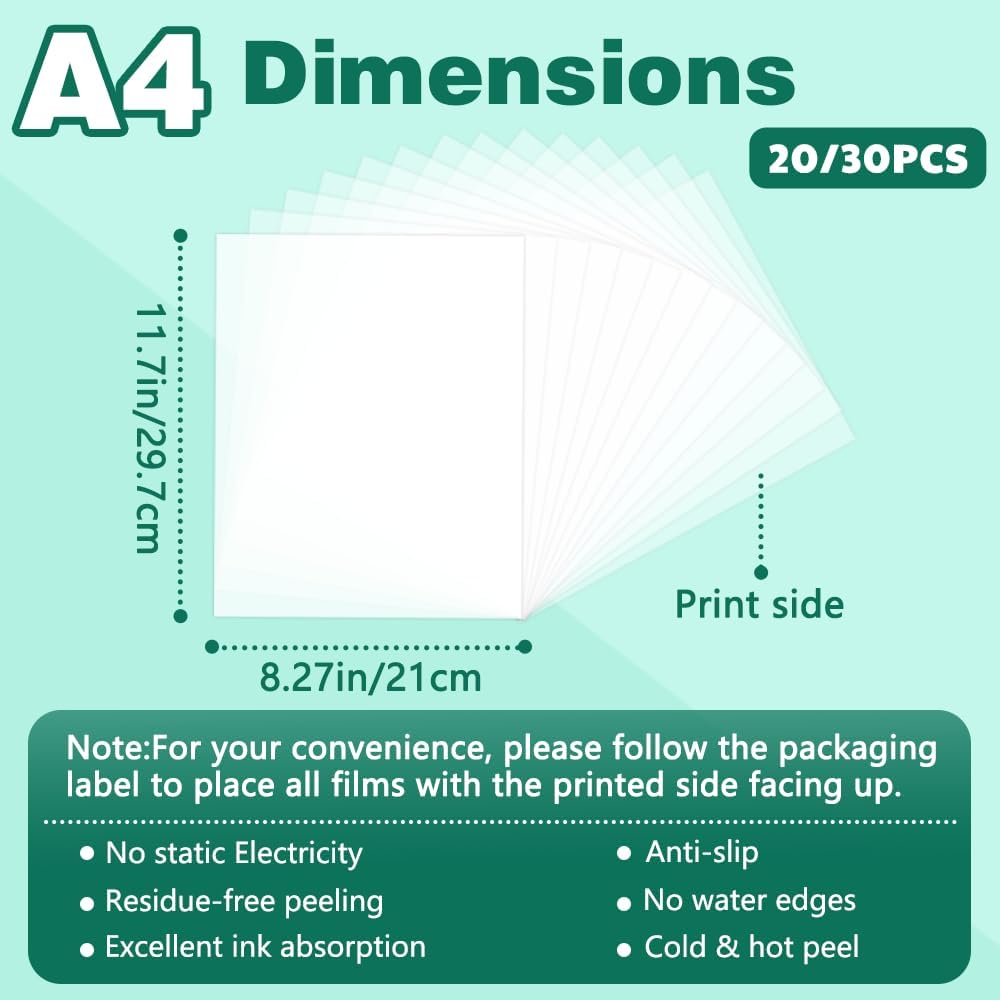 DTF Transfer Film A4 30 Sheets - Dtf Hot Peel Film incelemesi ve fiyatı