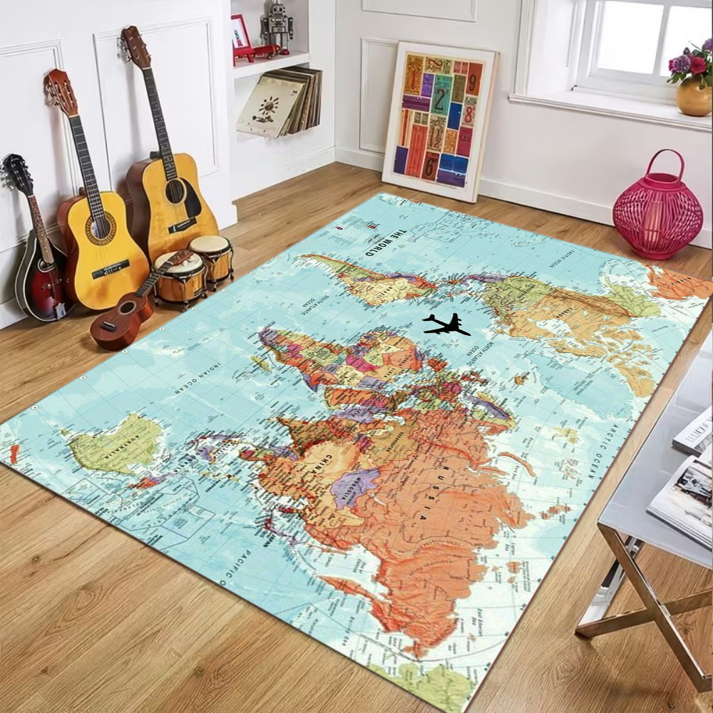 World Map Printed Carpet Child - Commercial Printing Services incelemesi ve fiyatı