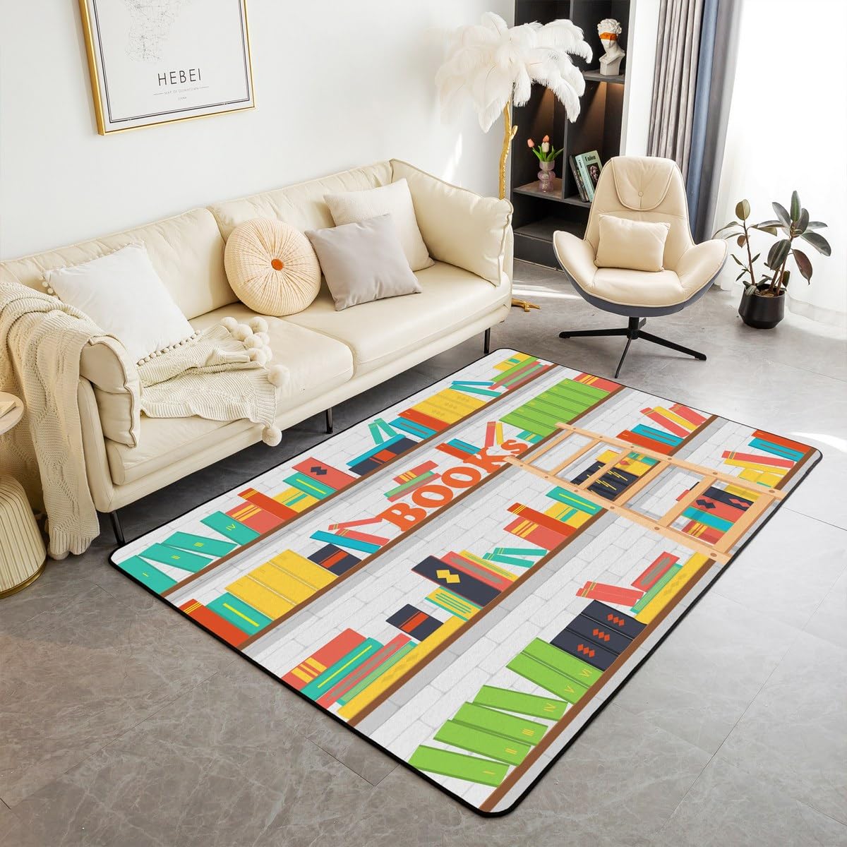 Bookshelf Area Rug for Teen St - Commercial Printing Books incelemesi ve fiyatı