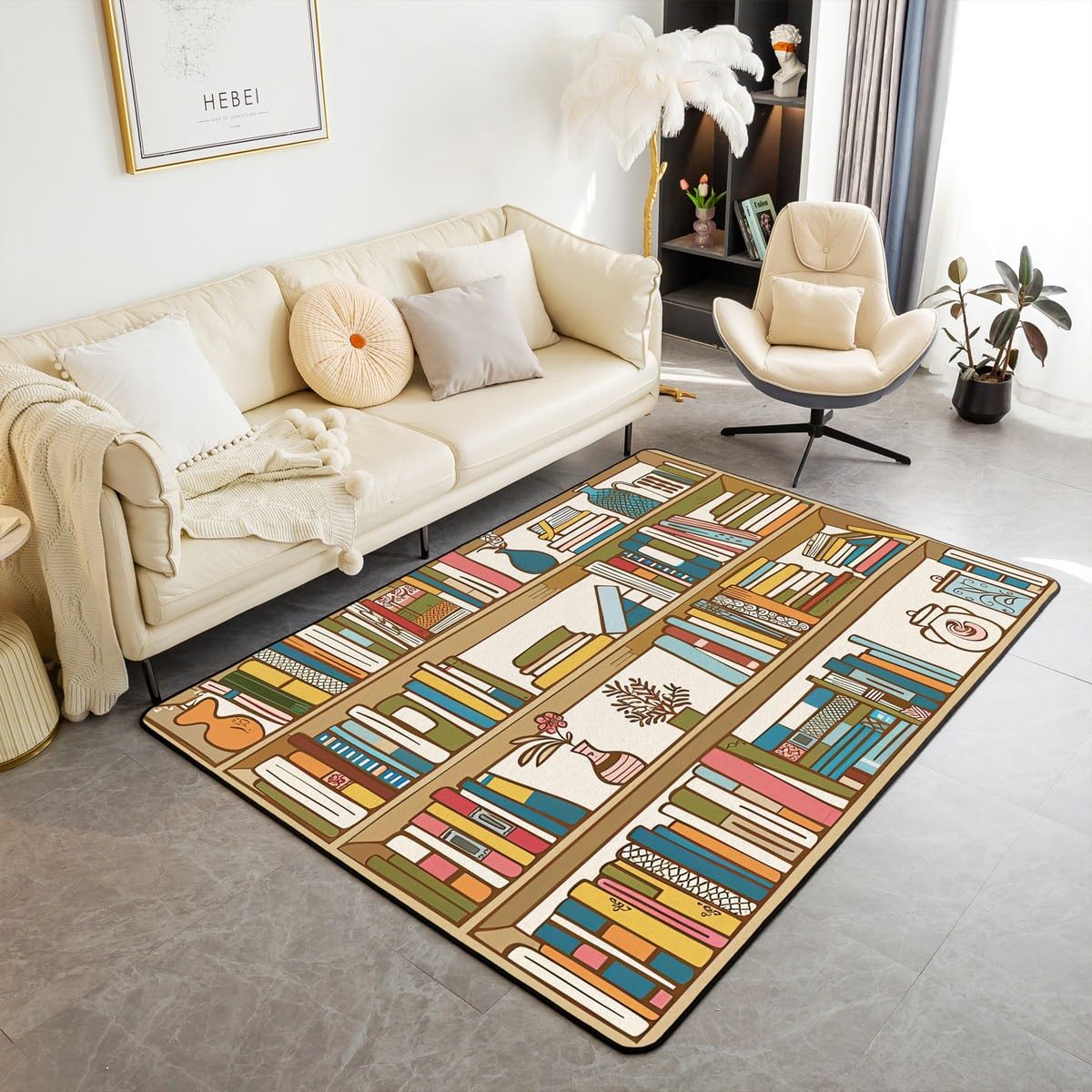 Bookshelf Area Rug for Teen St - Commercial Printing Books incelemesi ve fiyatı