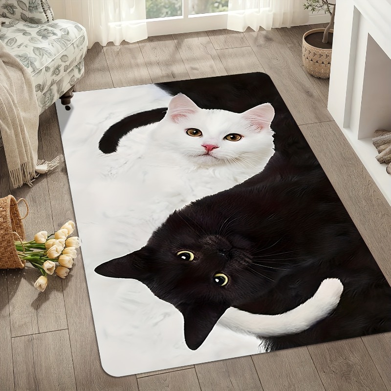 Cat Print Carpet White Cat Bla - Commercial Printing And Design incelemesi ve fiyatı