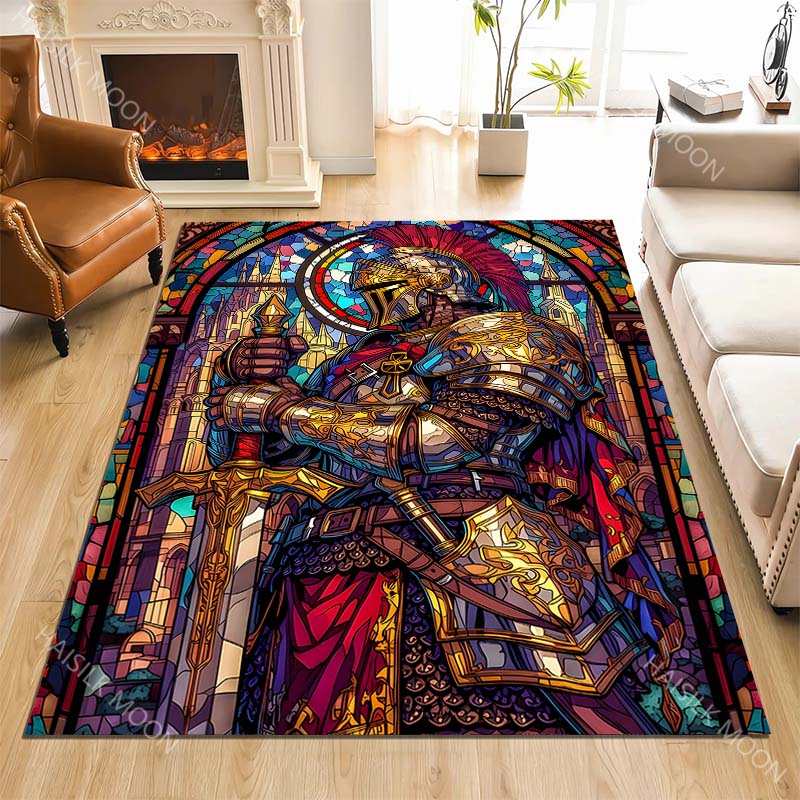 Stained glass knight with swor - Commercial Glass Printing incelemesi ve fiyatı