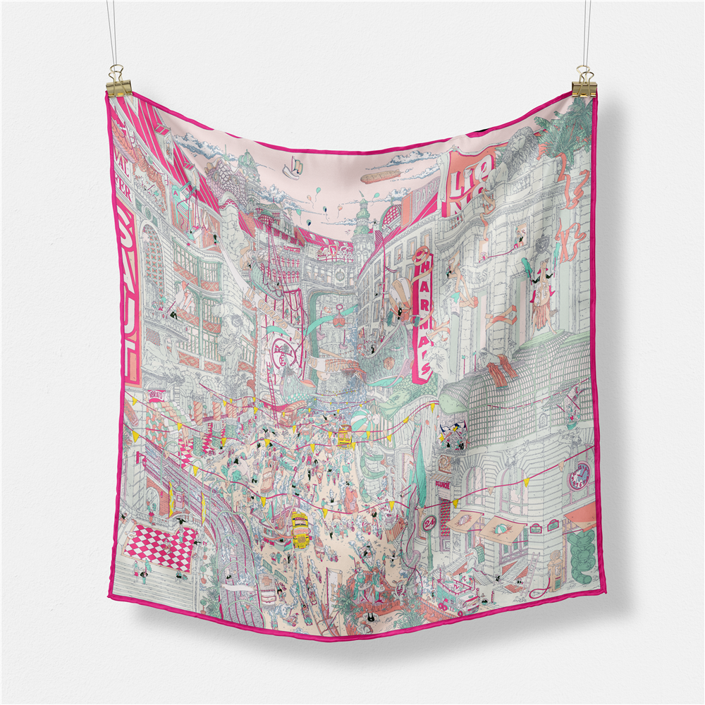 Twill Silk Scarf Woman Commerc - Commercial Wrap Printing incelemesi ve fiyatı