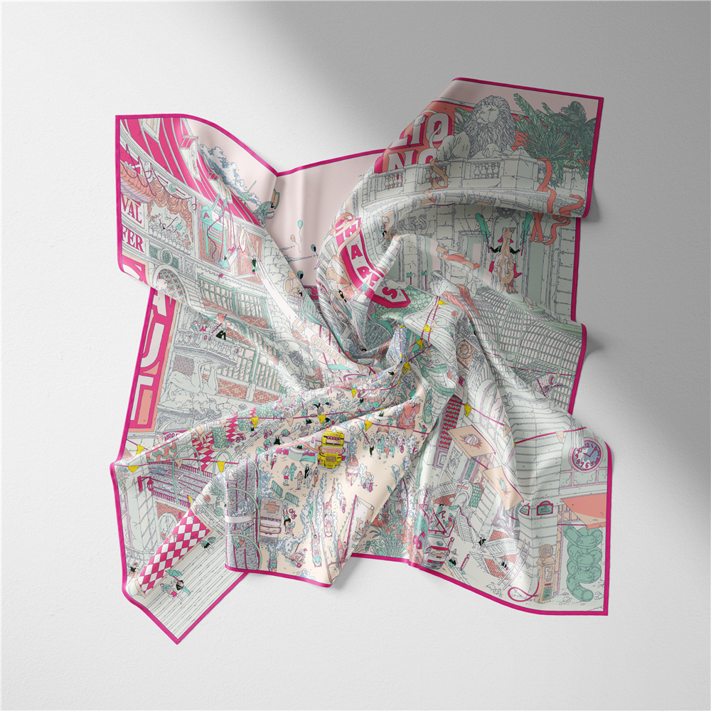 Twill Silk Scarf Woman Commerc - Commercial Wrap Printing incelemesi ve fiyatı