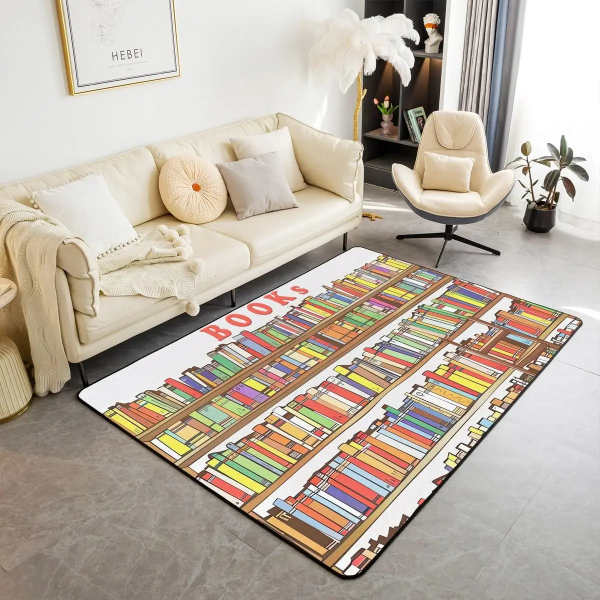 Bookshelf Area Rug for Teen St - Commercial Printing Books incelemesi ve fiyatı