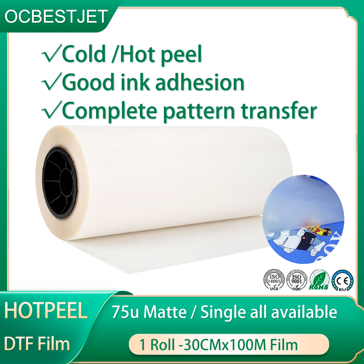 DTF Film Roll 30cm 100m DTF Ho - Dtf Hot Peel Film incelemesi ve fiyatı