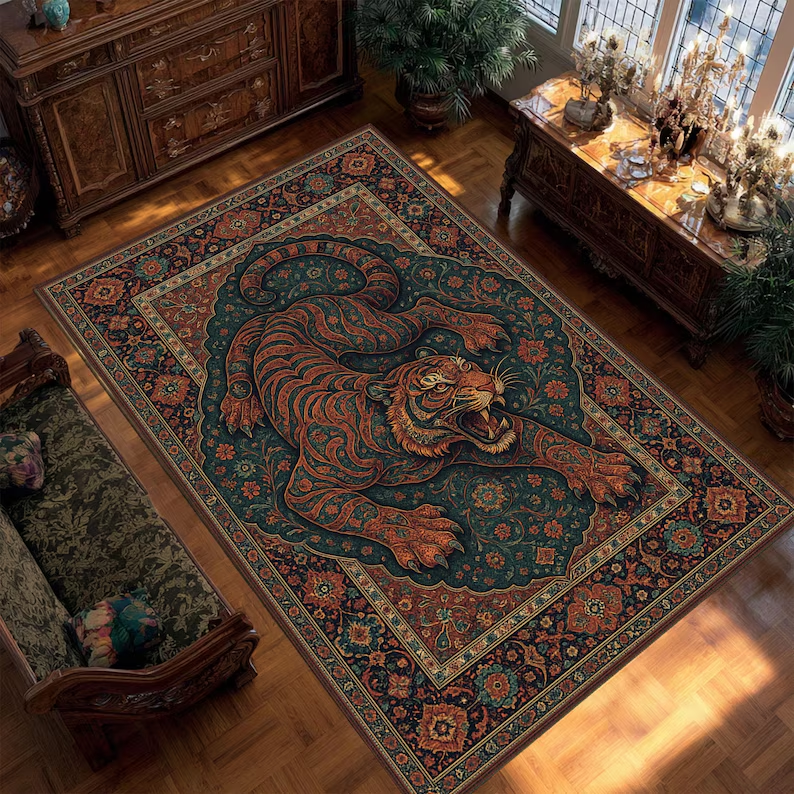 Tiger Area Rug Japanese Art Li - Commercial Printing And Design incelemesi ve fiyatı