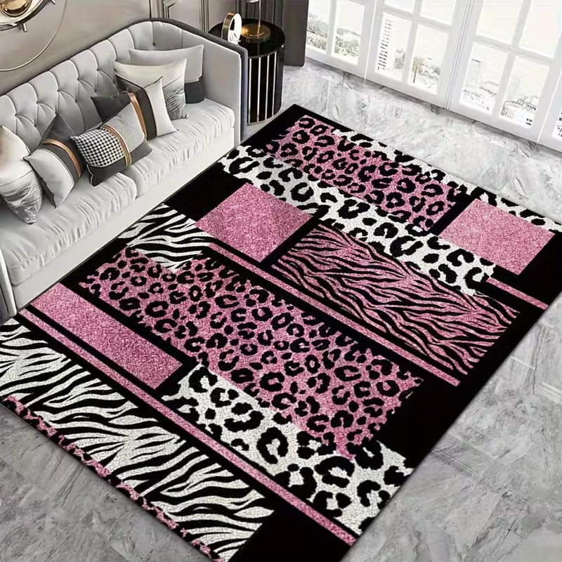 Pink Leopard Zebra Print Rug M - Commercial Printing Services incelemesi ve fiyatı